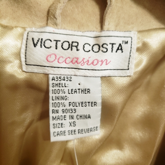 Victor Costa Tan Suede Jacket With Petals..XS.NWT - Picture 4 of 4